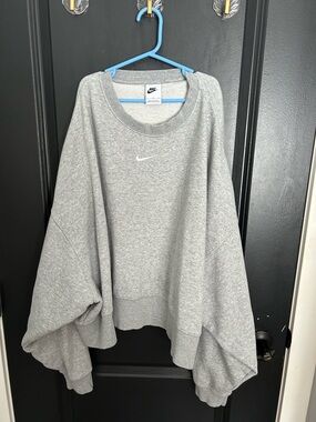 Nike Grey Pullover Sweatshirt with White Swoosh